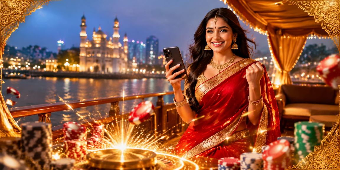 Mobile user logging in to online casino platform in India